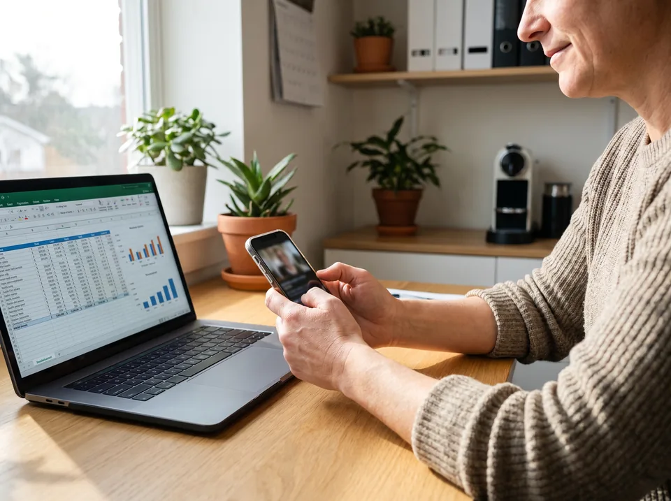 Small business owner watching a short explainer video from their accountant on a phone